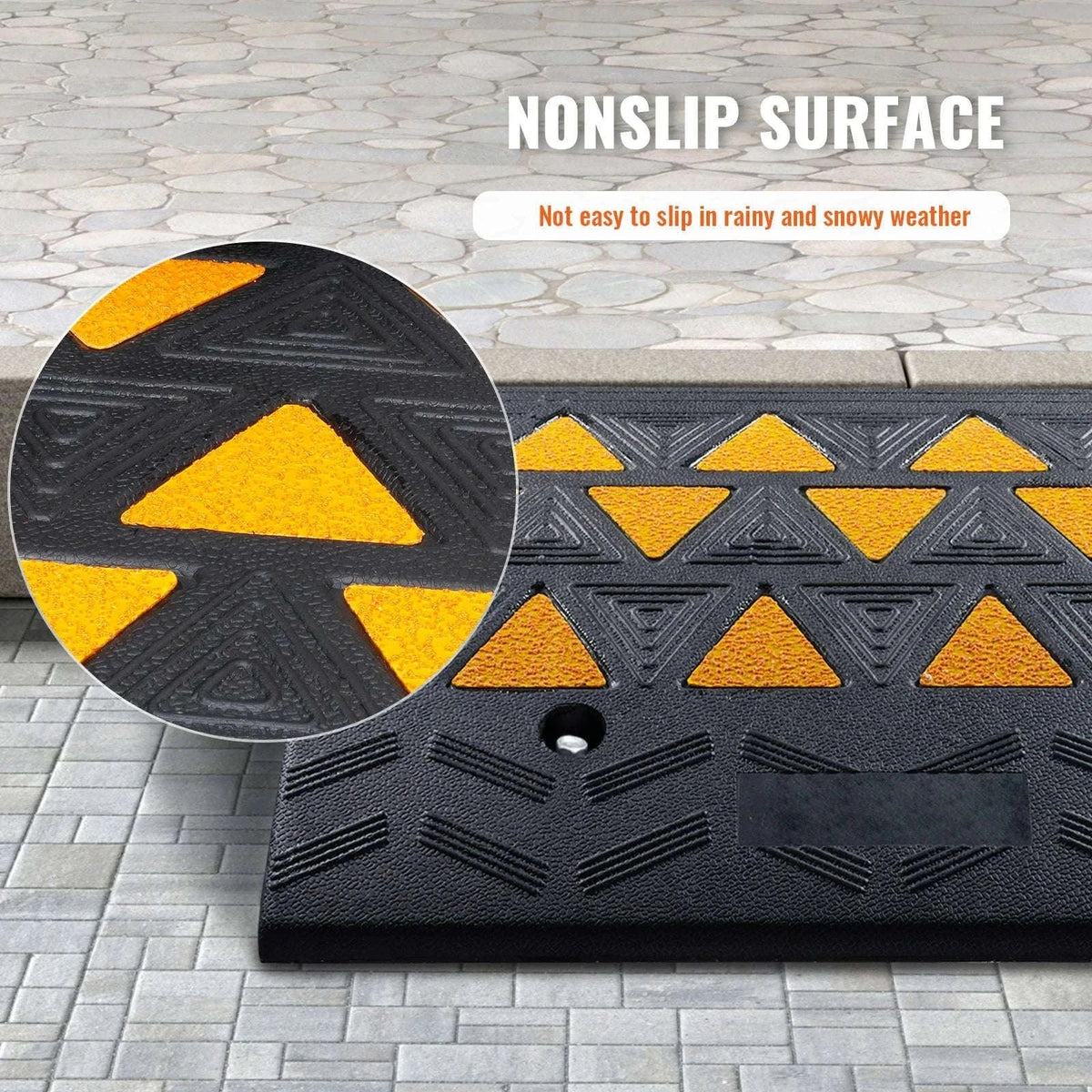 Rubber Curb Ramp Threshold Driveway Ramp-1pc 19.7x11.8x4.1in / United States