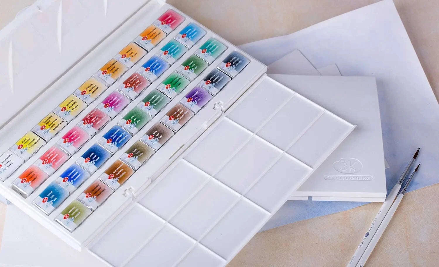 Russian White Nights Artists Grade Watercolour Paint Set-36 Colors Artist Set