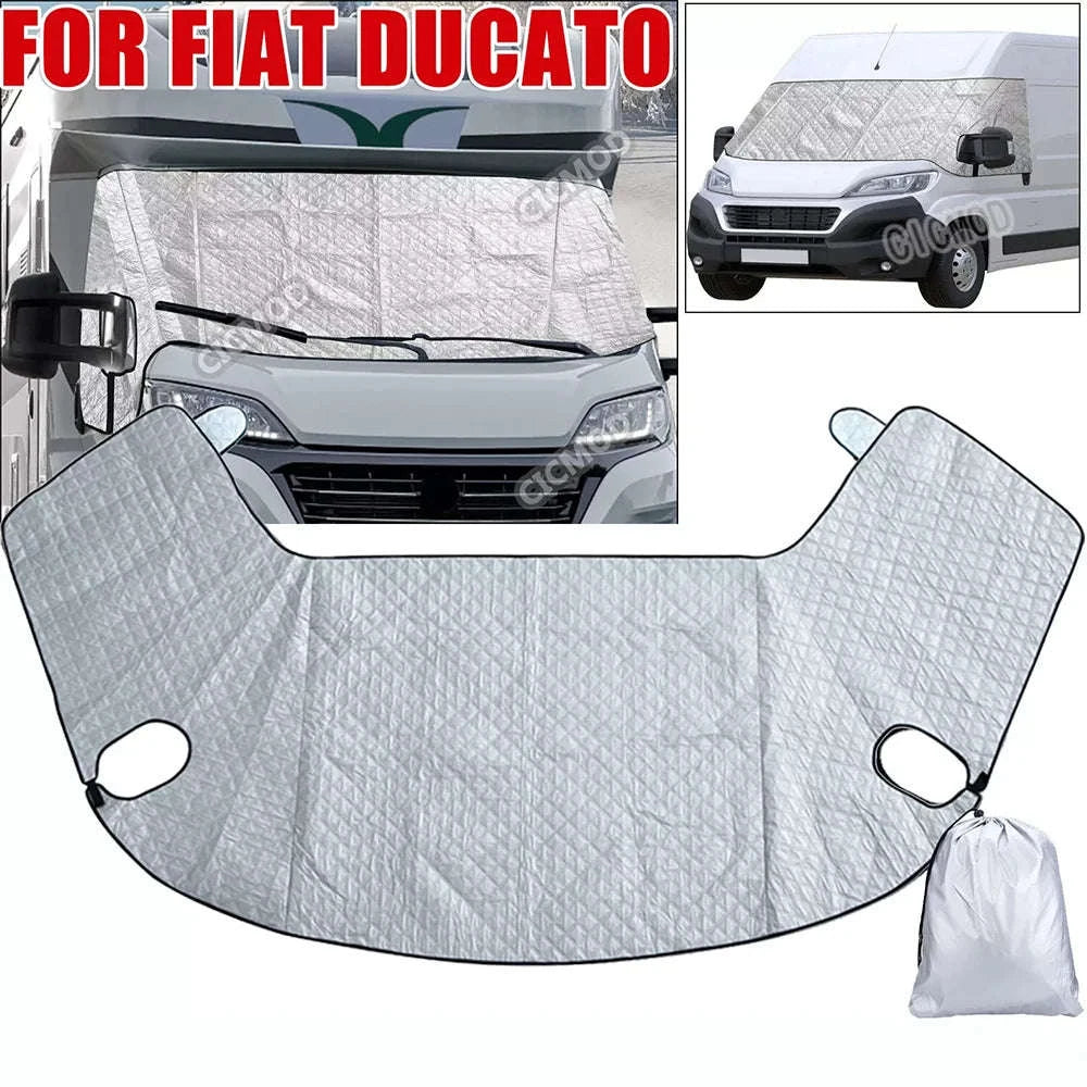 RV Front Window Sunshade Motorhome Thermal Windscreen Screen Cover For Fiat Ducato Peugeot Boxer Citroen Relay Windshield Cover-1pc