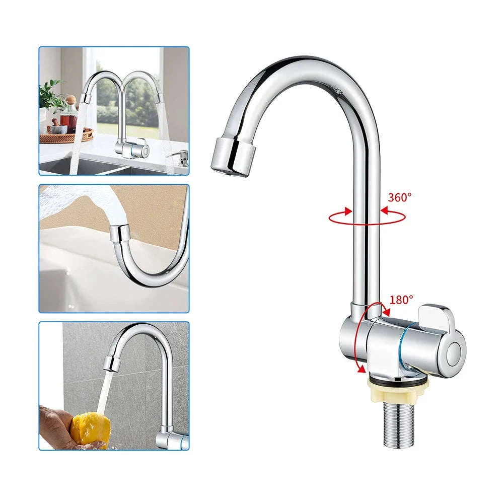 RV Interior Single Cold 360 Rotating Folding Faucet G1/2-A