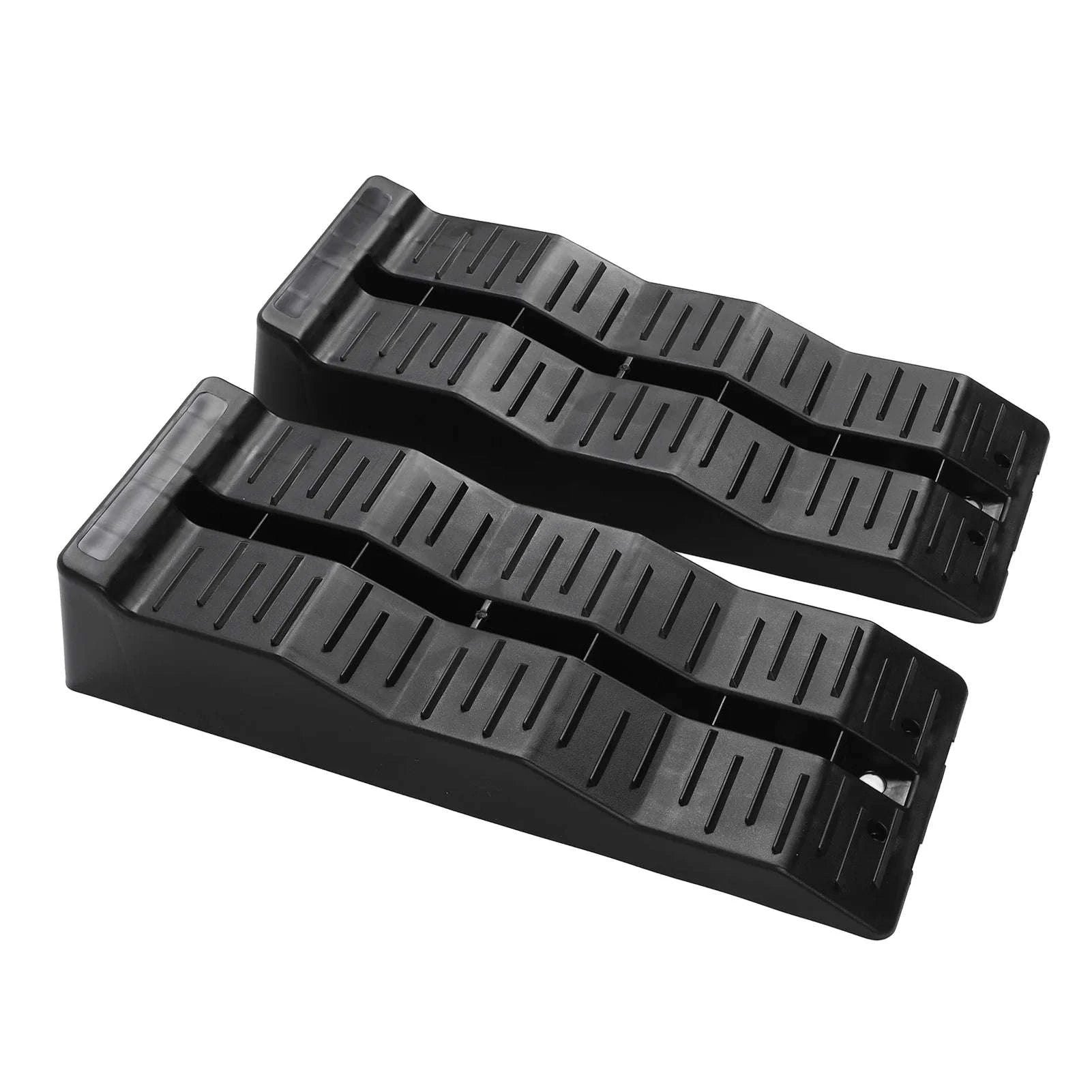 RV Leveling Ramps Blocks 3-Step 11000LBS Load Capacity Wheel Chock for Travel Trailer Camper Truck-black