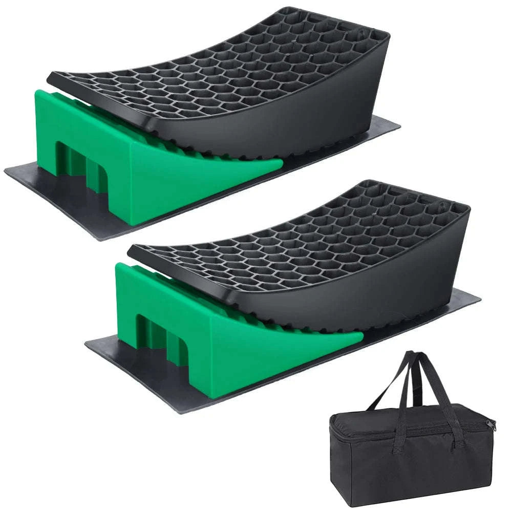 RV Leveling Ramps with Anti-Slip Mats & Storage Bag Set-Blue / france