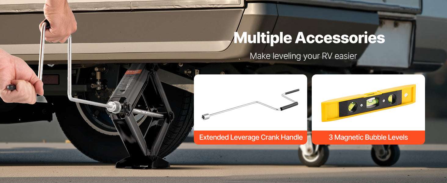 RV Scissor Jacks Set of 4 Heavy Duty Stabilizer with Level-6500lbs / CZECH REPUBLIC