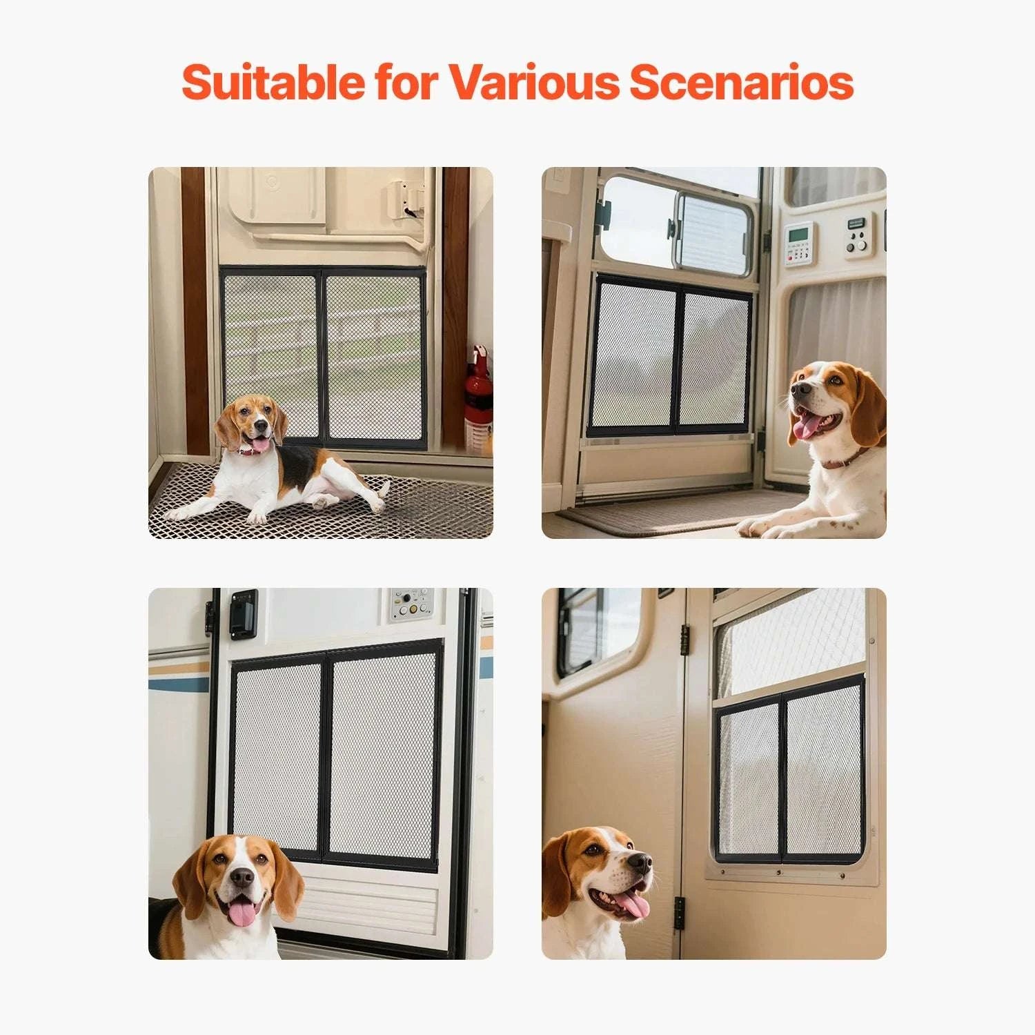 RV Screen Door Protector with Reinforced Mesh for Pets-W26.5in H20in / france