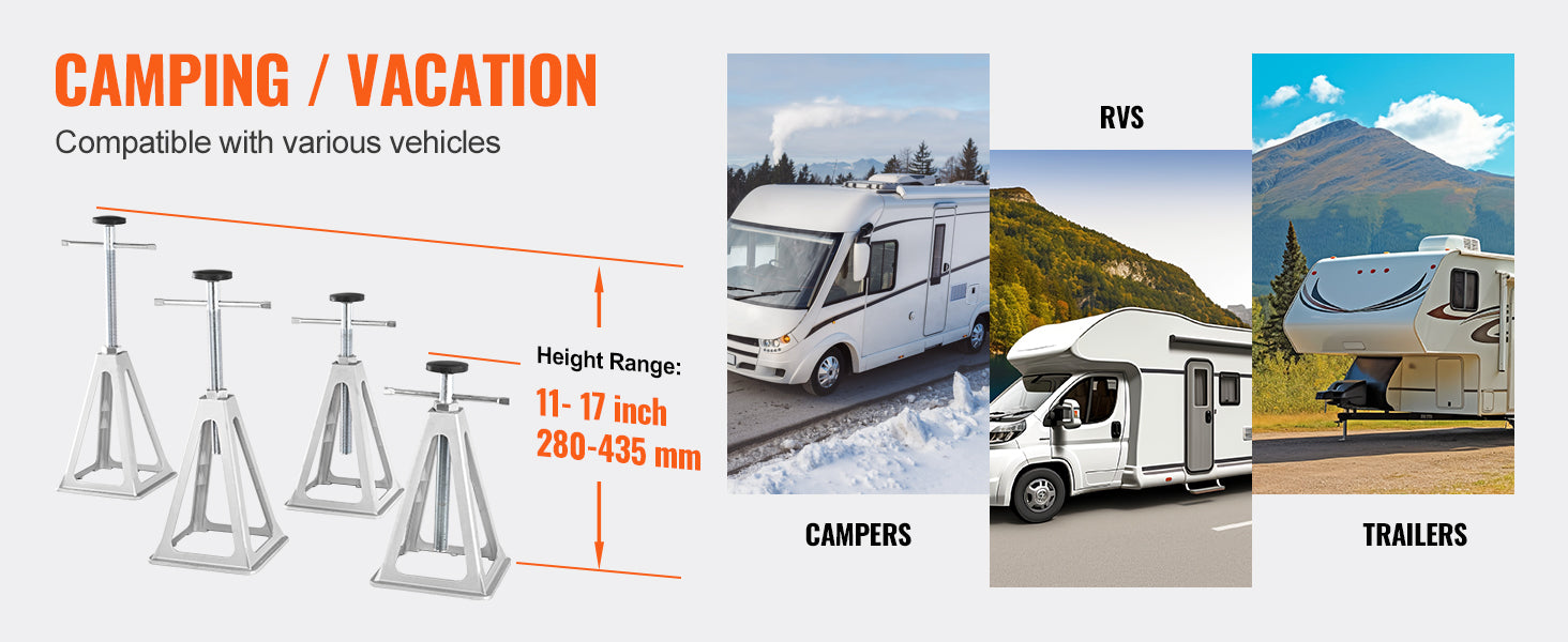 SucceBuy 4er Pack RV-Stabilisierungsfuß 6000 lb Aluminium RV-Nivellierfuß Stack Jacks für Wohnmobil Reiseanhänger Camper Einzel-Schraubenträgerjack