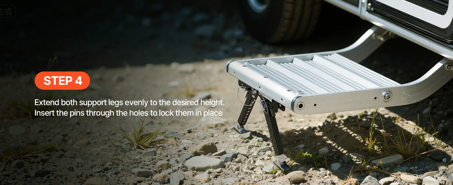 RV Step Stabilizer Height Adjustable Camper Stair Stabilizer for 5th Wheels and Travel Trailers