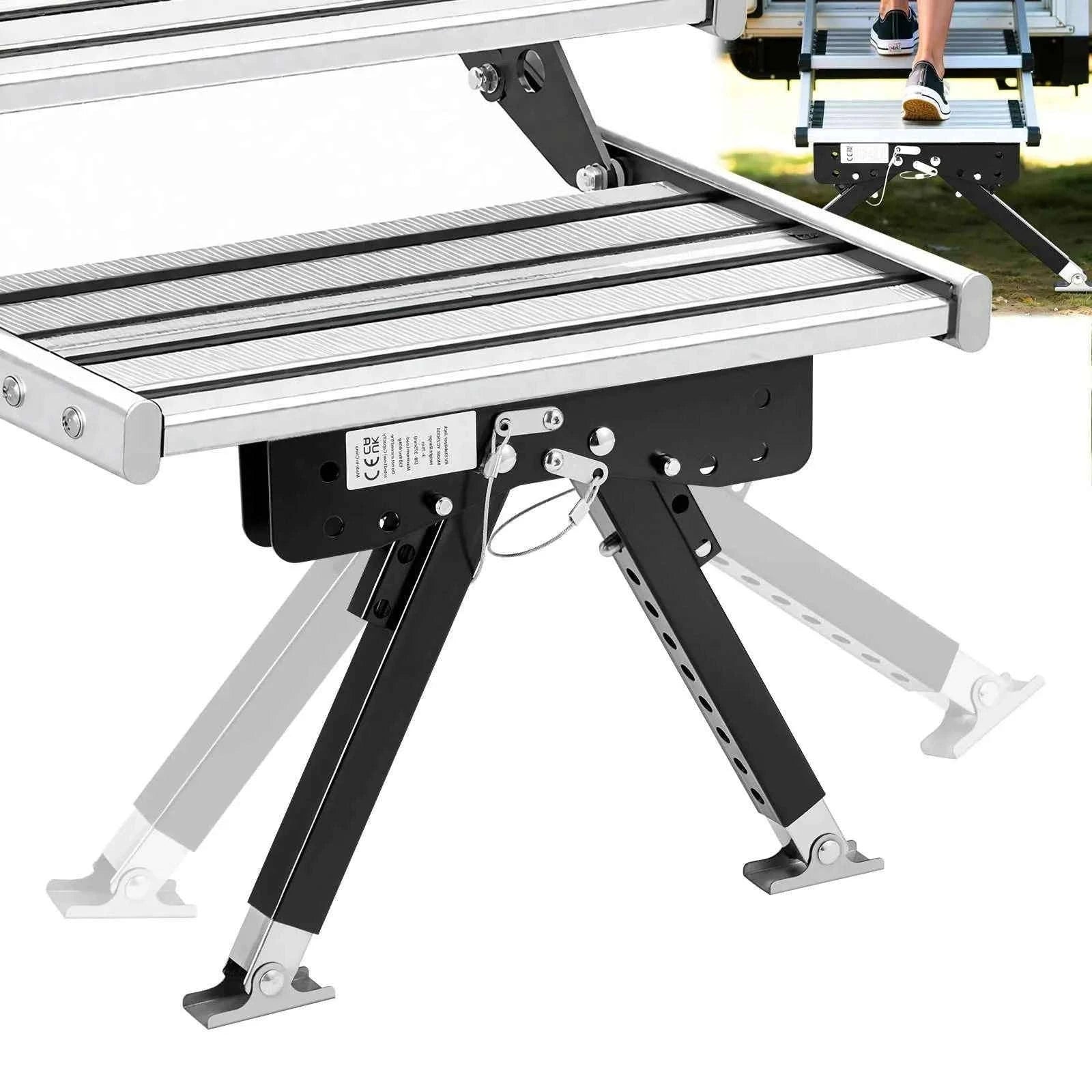 RV Step Stabilizer Height Adjustable Camper Stair Stabilizer for 5th Wheels and Travel Trailers-3-15inch / United States