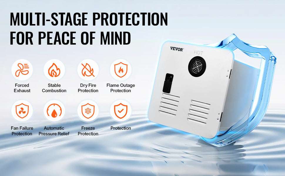 RV Tankless Water Heater 42,000 BTU Instant Hot Water 15x15-White 65000BTU / United States