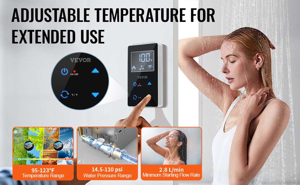 RV Tankless Water Heater 42,000 BTU Instant Hot Water 15x15-White 65000BTU / United States