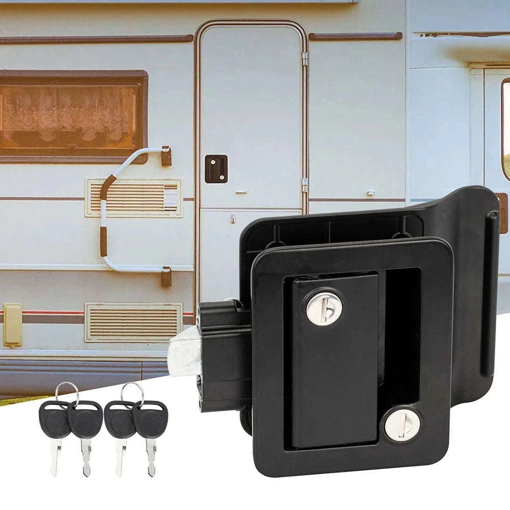 RV Trailer Camper Entry Door Lock Replacement with Deadbolt-Black