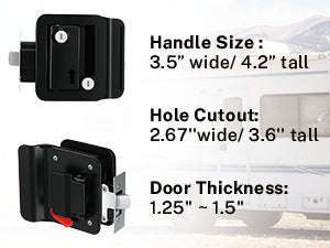 RV Trailer Camper Entry Door Lock Replacement with Deadbolt-Black