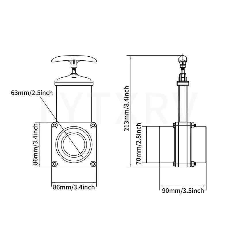 RV Waste Valve for Clean Water and Sewage Tanks-75MM
