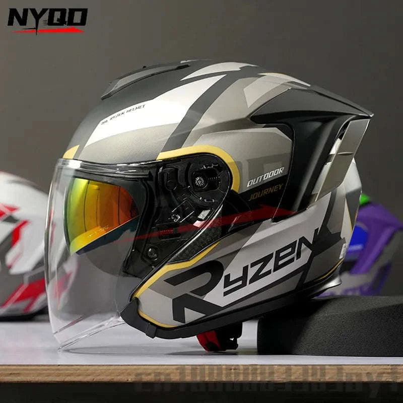 Ryzen RO-5 Unisex Half Motorcycle Helmet-RO-5-K / XL