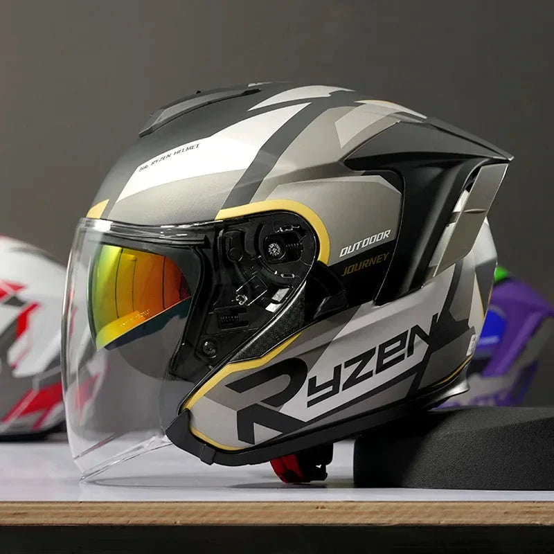 Ryzen RO-5 Unisex Half Motorcycle Helmet-RO-5-K / XL