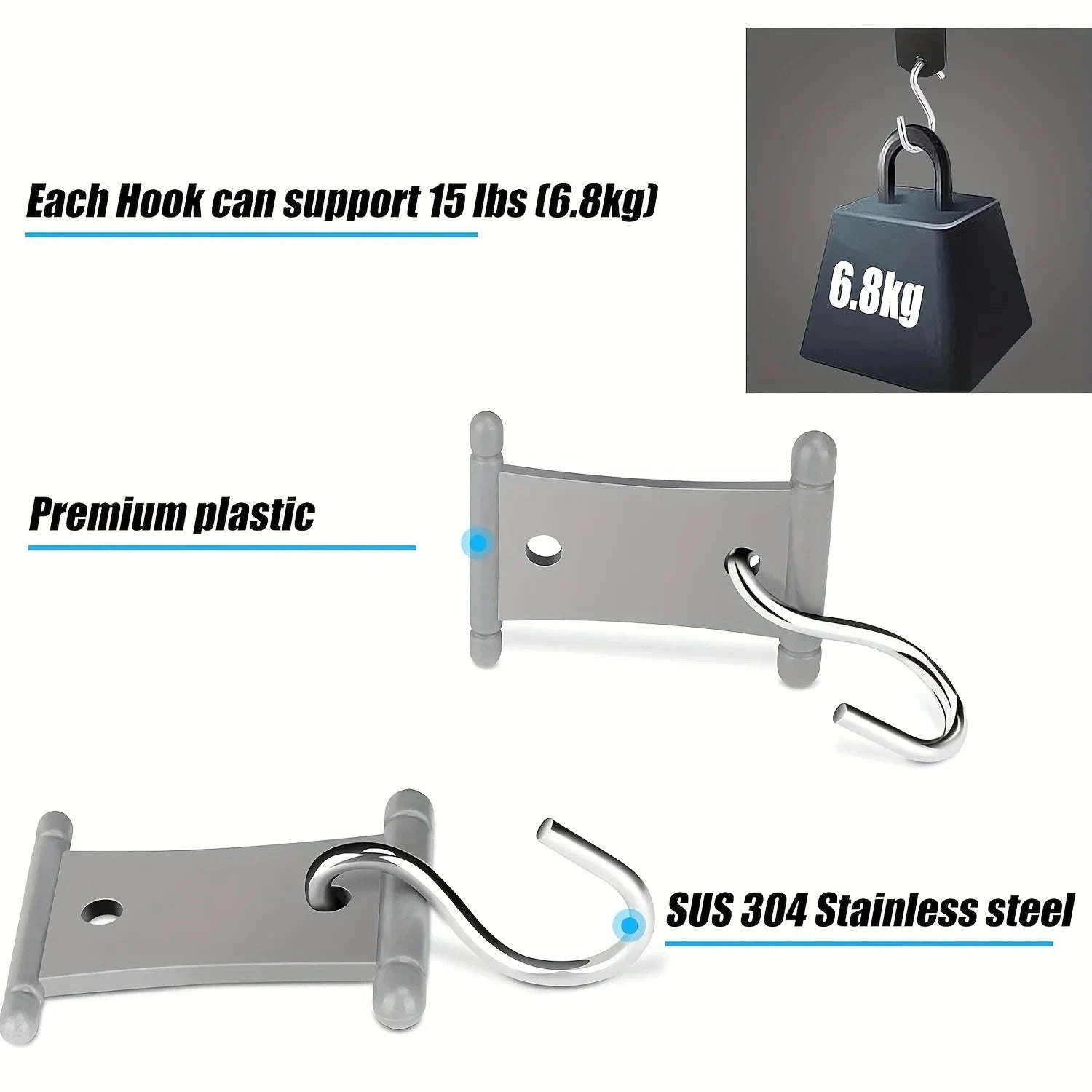 S-Shaped Camping Awning Hooks Clips for RV Tent Hangers-4pcs