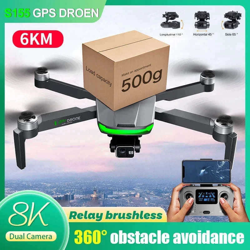 S155 Pro Max 8K GPS Camera Drone with 3‑Axis Gimbal-S155-OAS