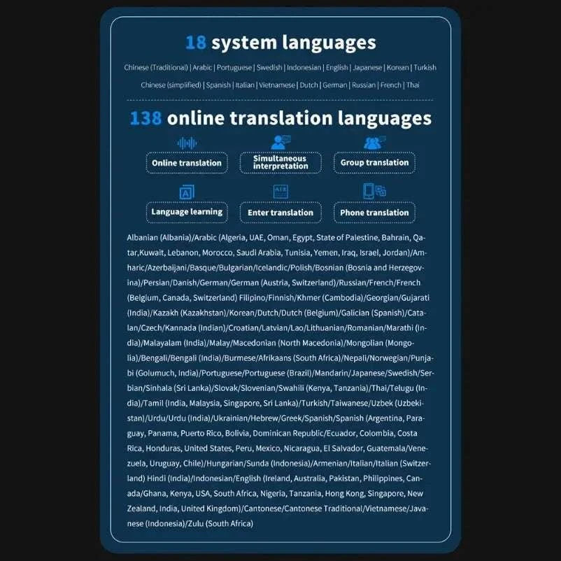 S80 Pro AI Language Translator with 138 Languages and Photo Translation-S80Pro
