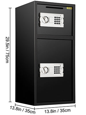 33" Double Door Steel Safe with Digital Lock & Hidden Storage