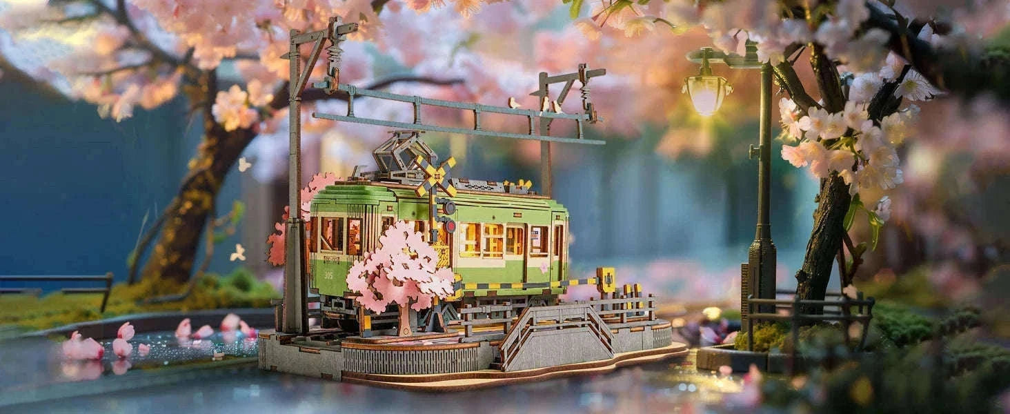 Sakura Journey 3D Puzzle Tram Model with LED Light-BTTGS02 / UNITED KINGDOM