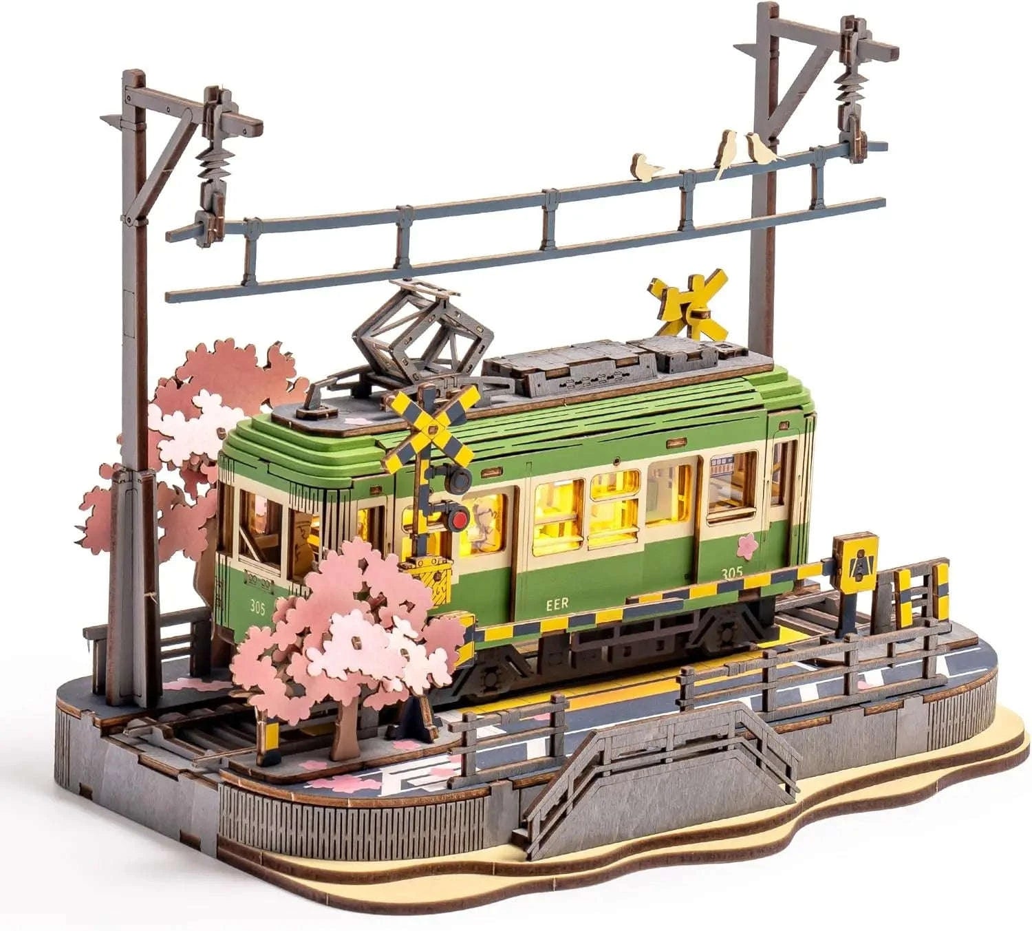 Sakura Journey 3D Puzzle Tram Model with LED Light-BTTGS02 / UNITED KINGDOM