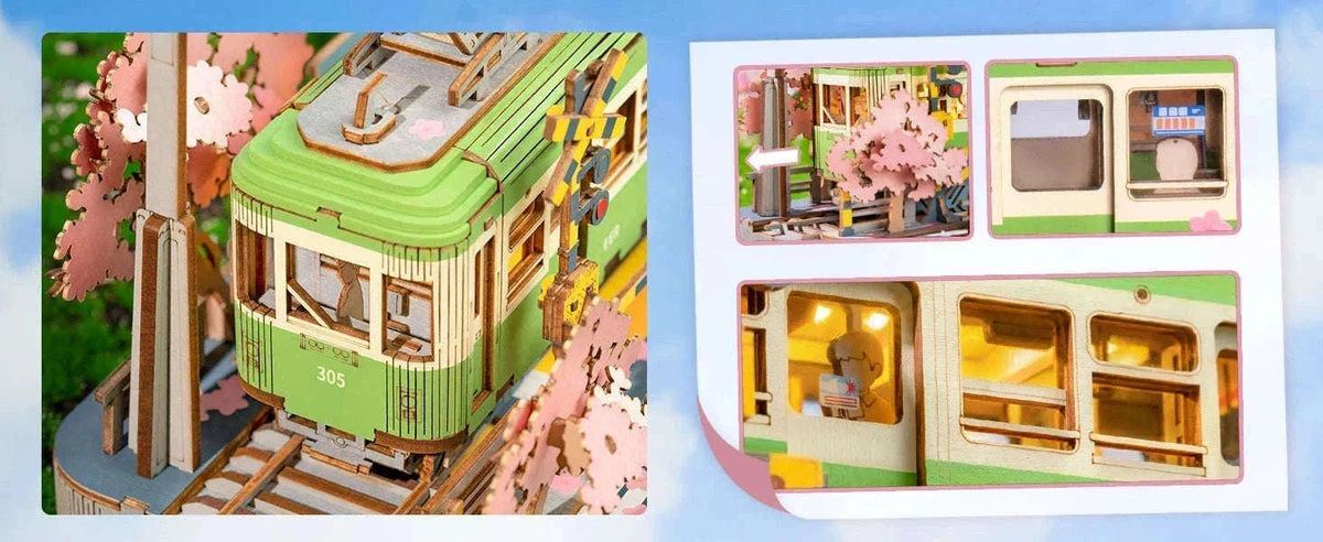 Sakura Journey 3D Puzzle Tram Model with LED Light-BTTGS02 / UNITED KINGDOM