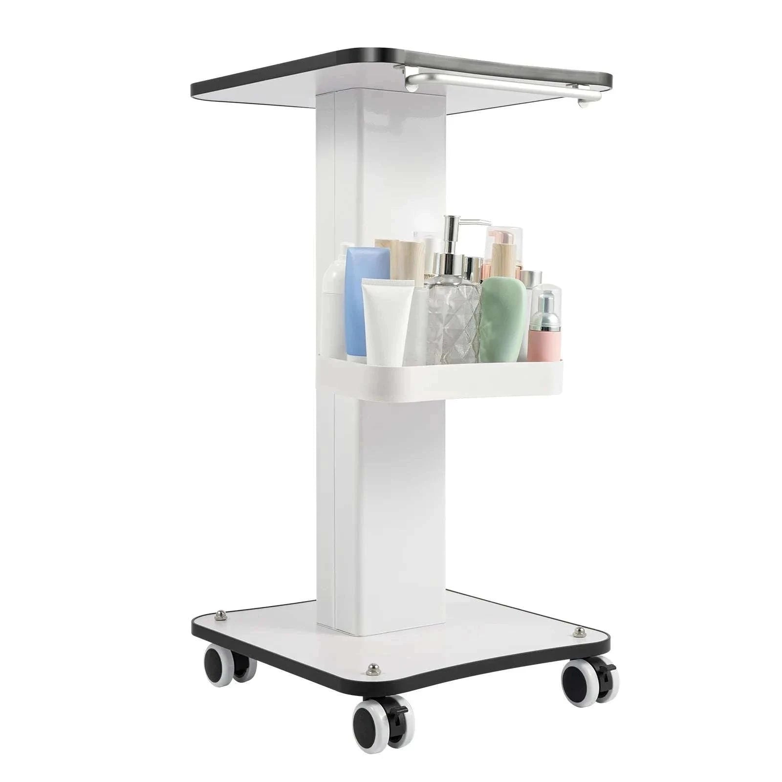 Salon Beauty Trolley Cart with Wheels and 3-Tier Storage-WHITE / spain