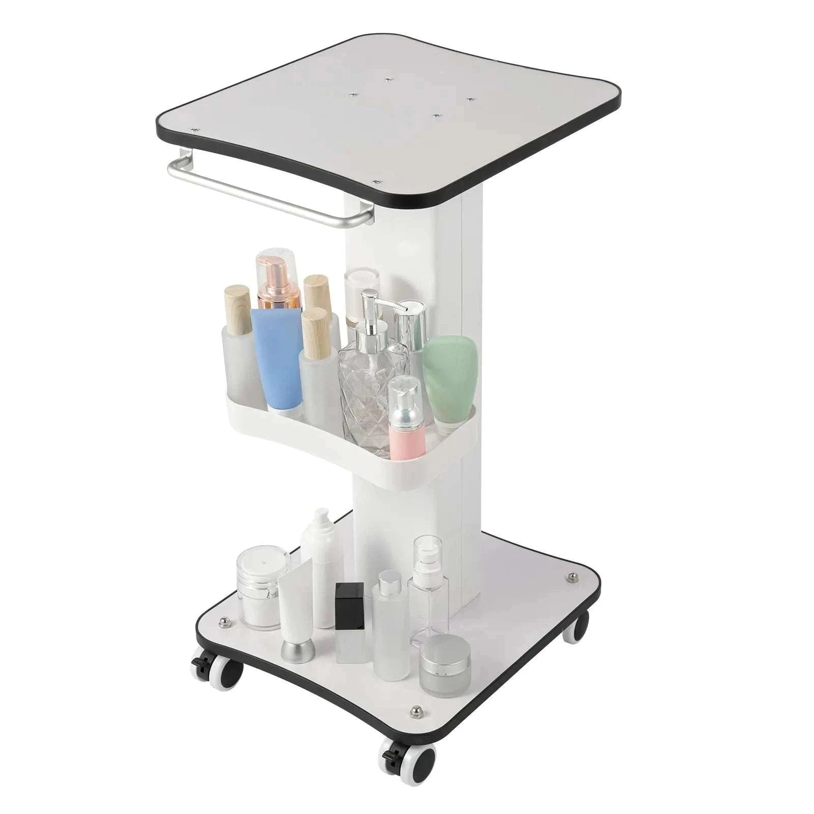 Salon Beauty Trolley Cart with Wheels and 3-Tier Storage-WHITE / spain