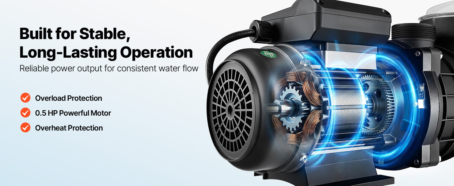 SucceBuy 12/14/16in FlashPure Sand Filter Pump with Timer for Above Ground Pool 0.5/0.75/1 HP 3000/3500/4400 GPH Media Installed