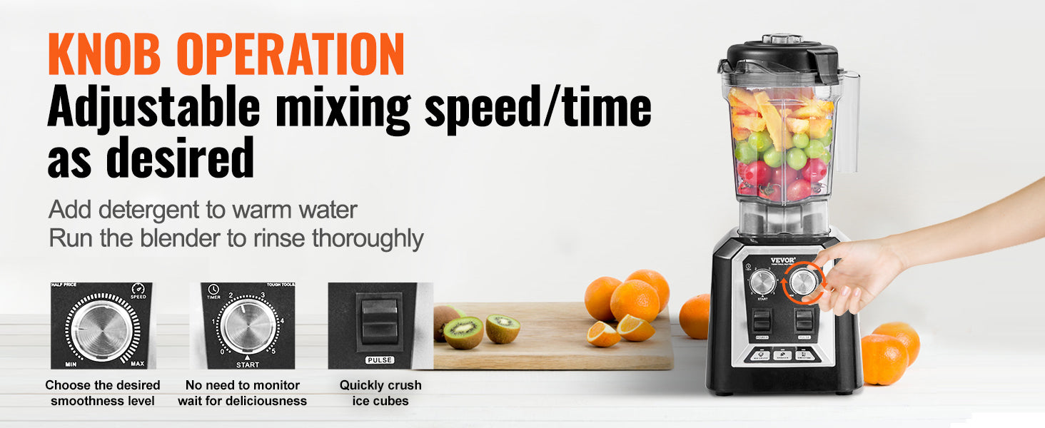 2L Professionel Smoothie Blender 2200W Høj Effekt Bordblender