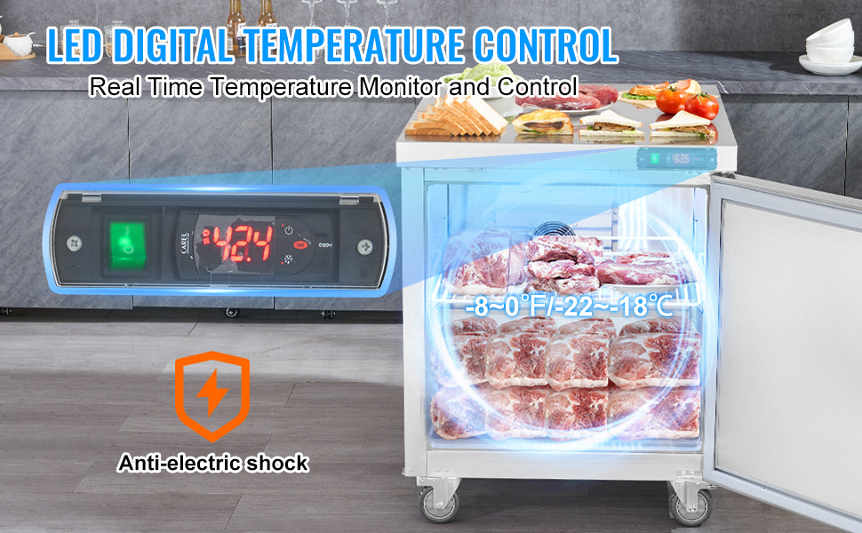 Commercial Frozen Prep Table 7.4 Cu. Ft Stainless Steel