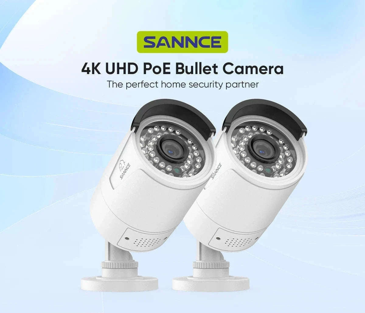 SANNCE 4K 8MP PoE IP Security Camera 2-Pack, Weatherproof-CZECH REPUBLIC