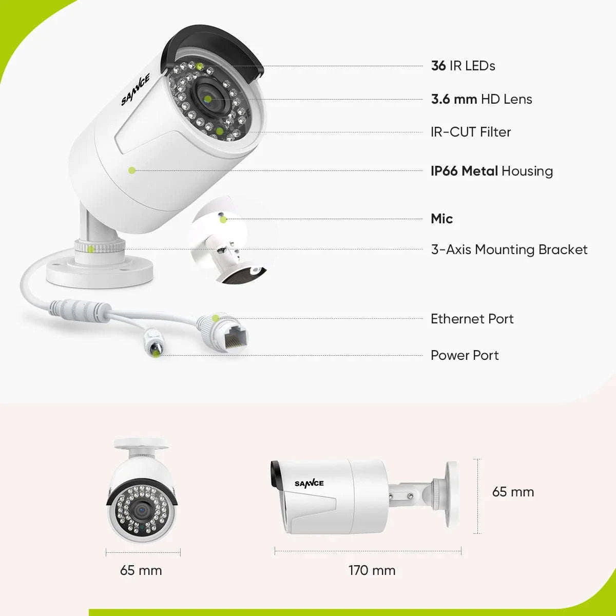 SANNCE 5MP PoE Security Camera System with 8CH NVR-As the picture / United Kingdom / None