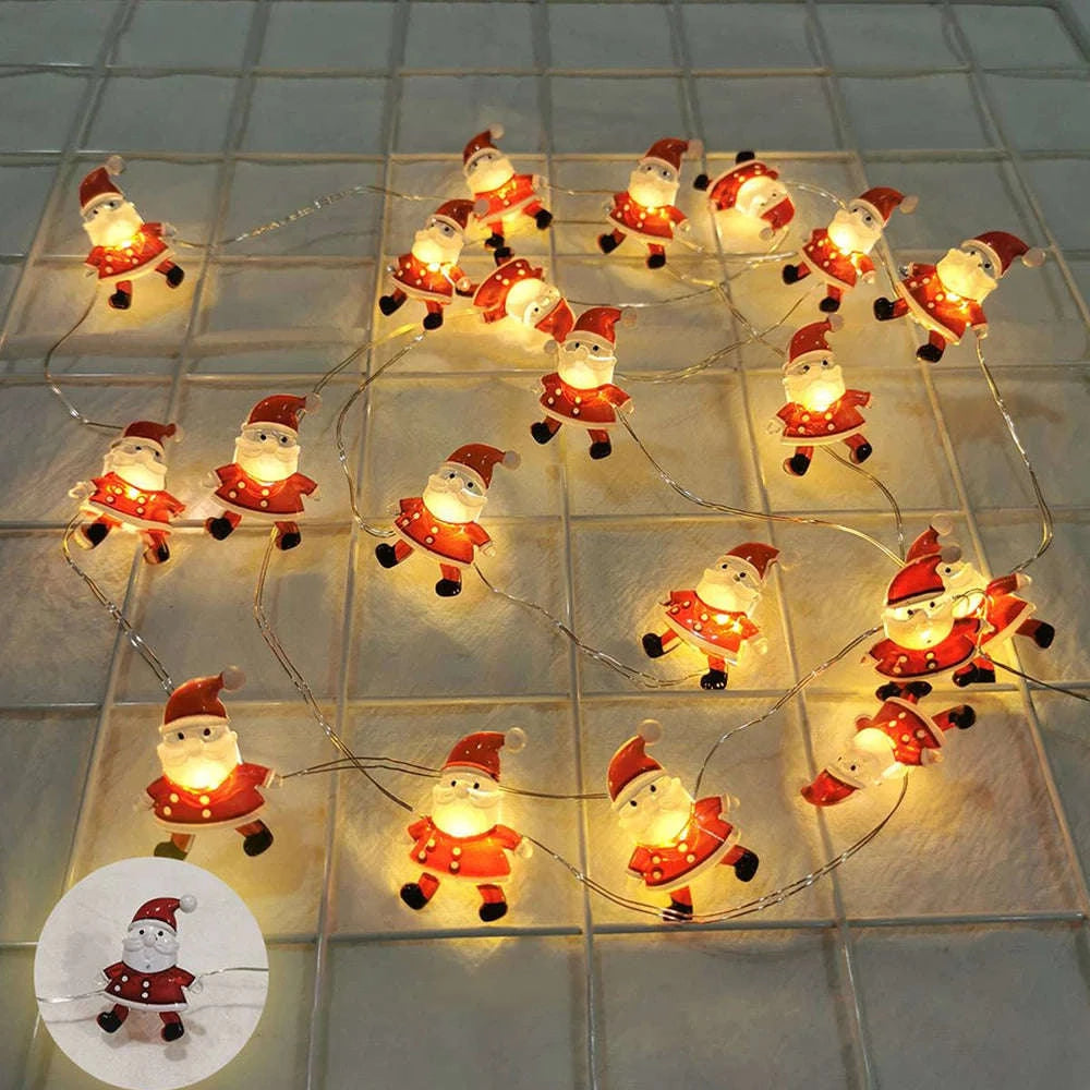 Santa Claus Snowman LED Light String Christmas Decoration-4 / 2M 20LED