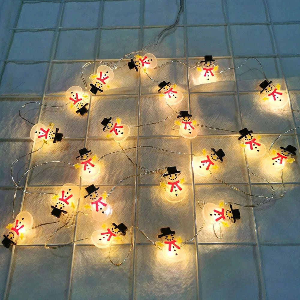 Santa Claus Snowman LED Light String Christmas Decoration-4 / 2M 20LED