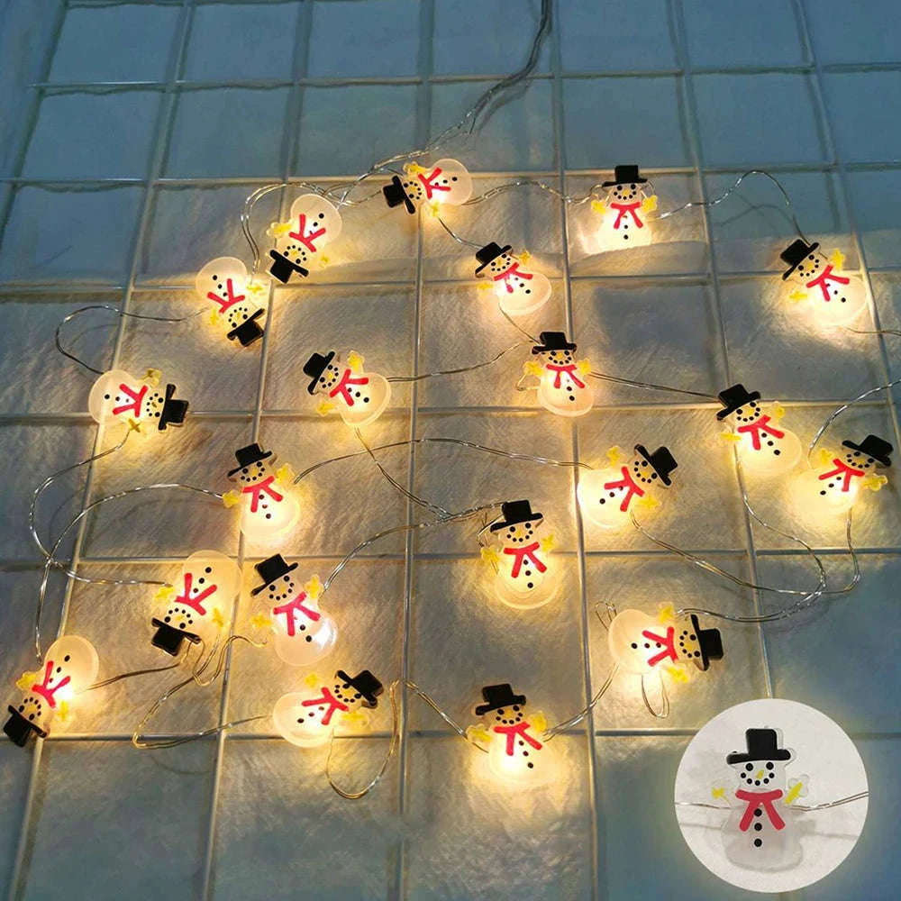 Santa Claus Snowman LED Light String Christmas Decoration-4 / 2M 20LED