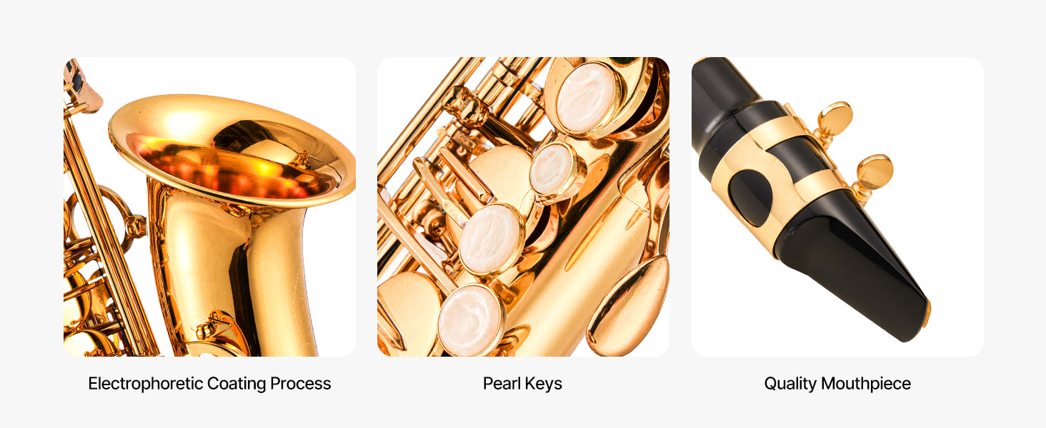 Beginner Alto or Tenor Saxophone Kit with Case & Accessories
