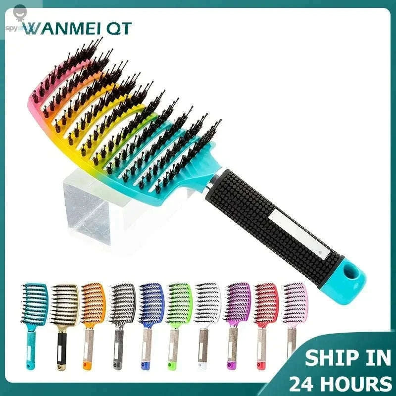 Scalp Massage Hair Brush for Gentle Detangling and Shine-All Blue