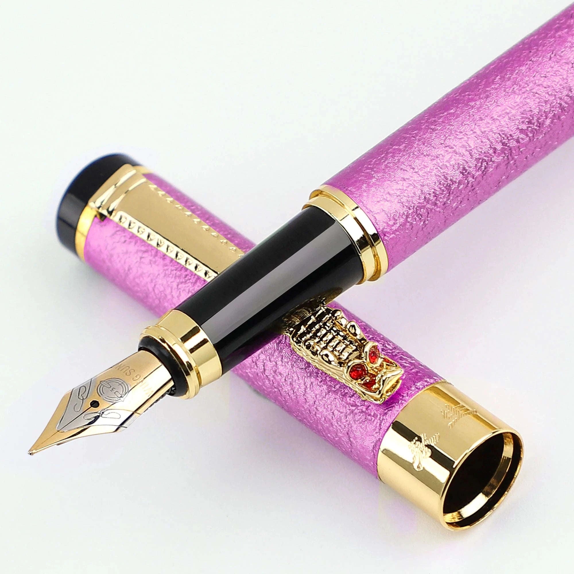 Scrub Metal Fountain Pen with 0.5mm Iridium Nib-1 pc black / F