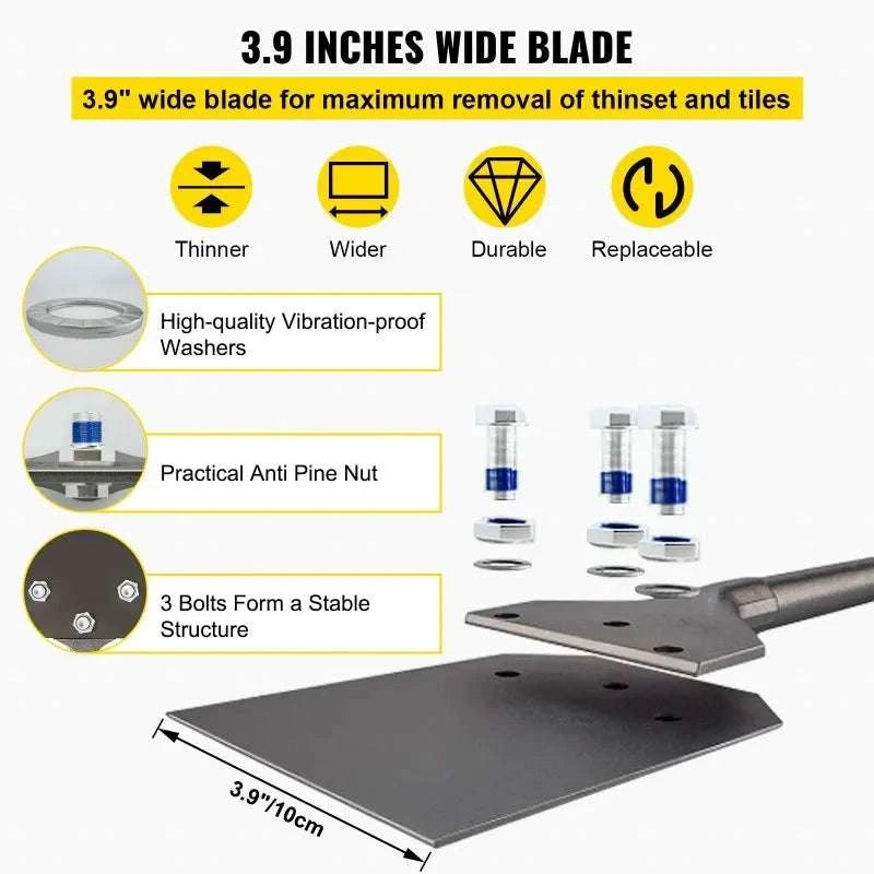 SDS Plus Clay Spade 3.9" x 9.5" Floor Scraper Chisel Bit-United States