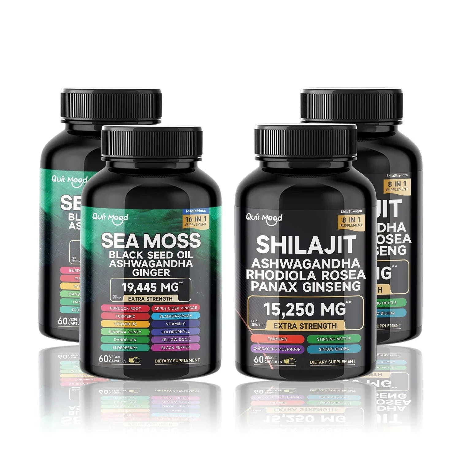Sea Moss and Shilajit Bundle – 120 Capsule Wellness Formula-2 Bundles / United States