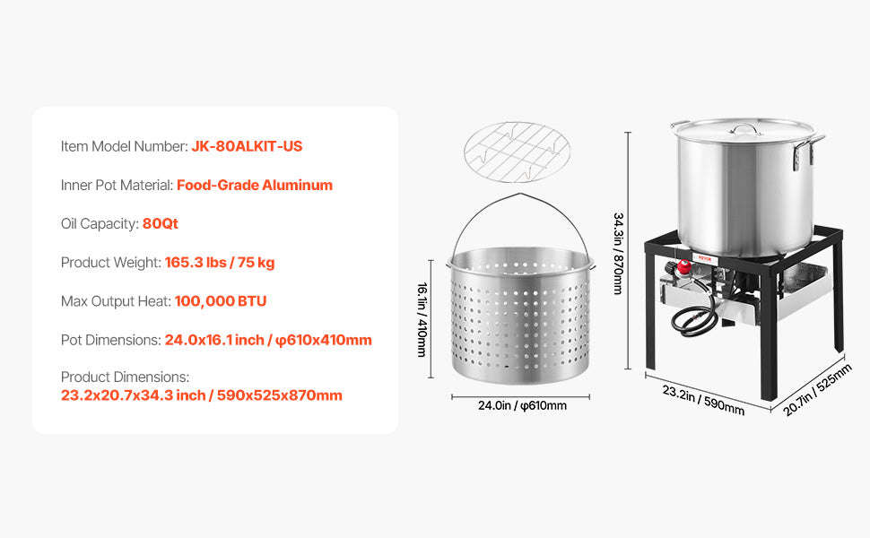 Seafood Boiling Kit with Strainer-100QT / United States