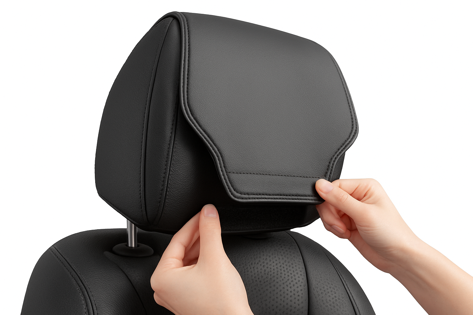 Car Headrest Cover Wear-Resistant Leatherette Protection