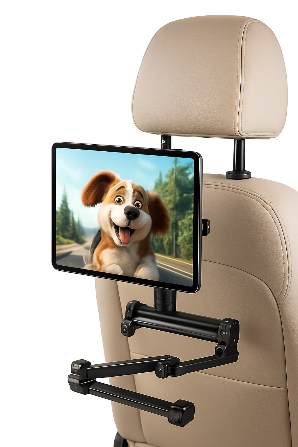 Car Headrest Tablet Holder 360 Rotation Foldable Rear Seat Mount
