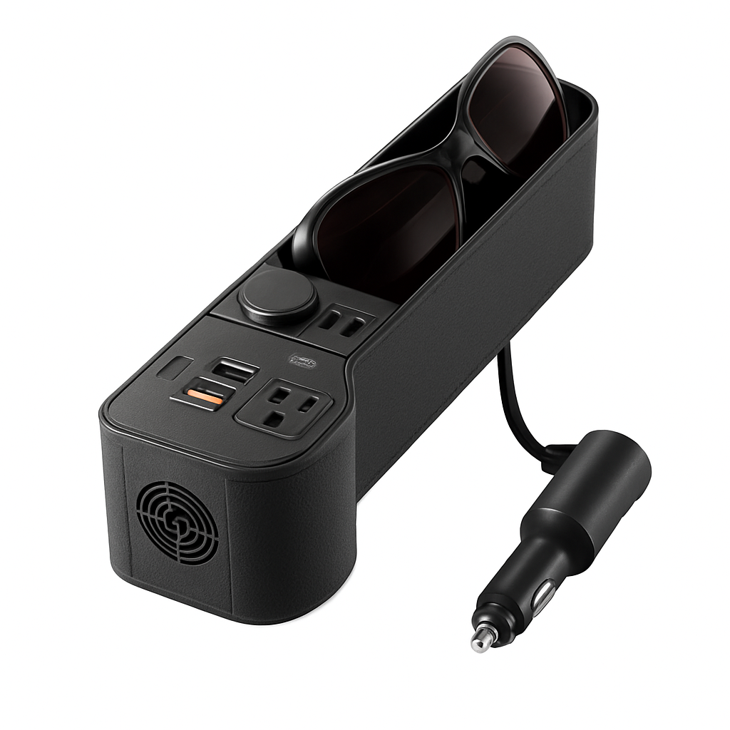 Car Seat Gap Storage Box with Power Adapter