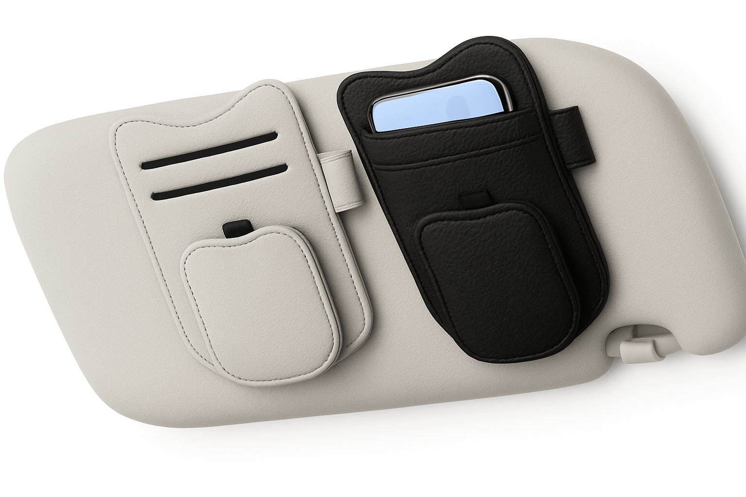 Car Sun Visor Glasses Holder Magnetic Clip Leatherette
