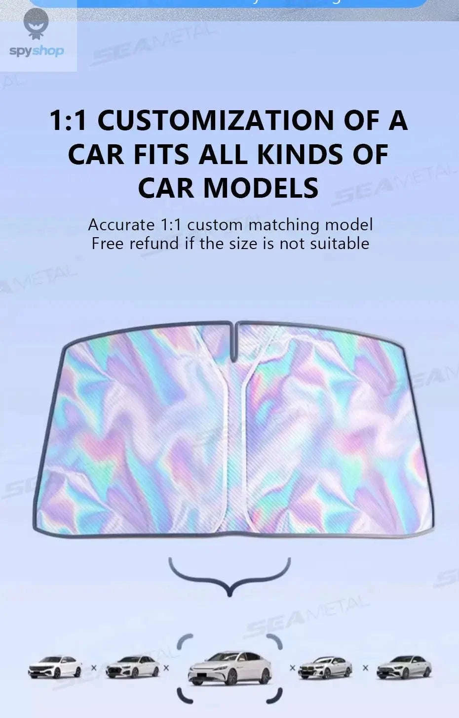 SEAMETAL Car Windshield Sun Shade Umbrella – UV Protection and Heat Reduction-1 pc
