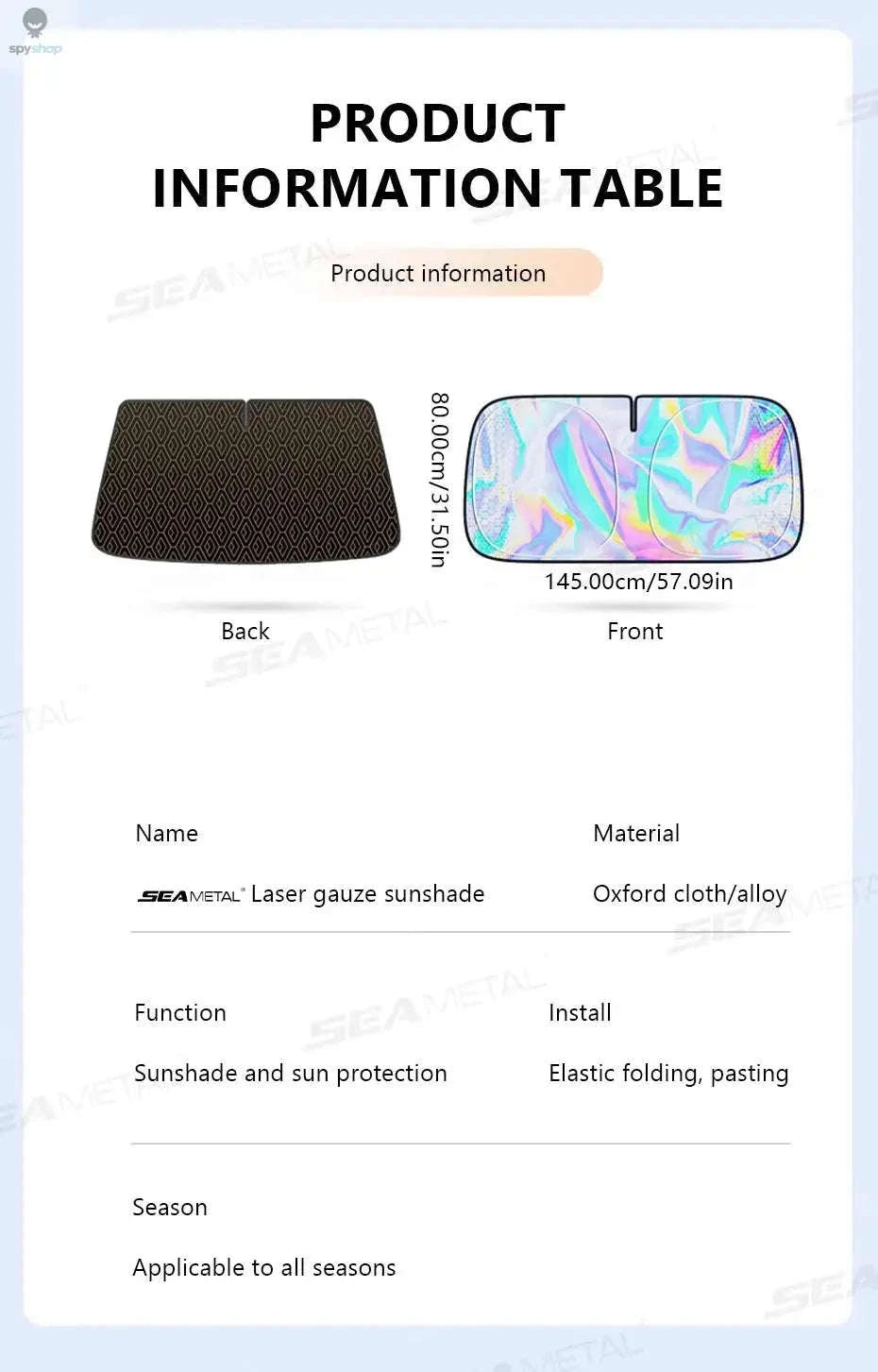 SEAMETAL Car Windshield Sun Shade Umbrella – UV Protection and Heat Reduction-1 pc