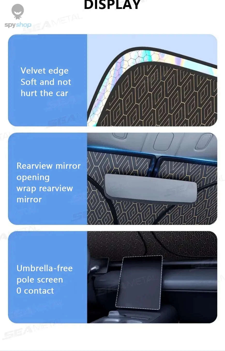 SEAMETAL Car Windshield Sun Shade Umbrella – UV Protection and Heat Reduction-1 pc