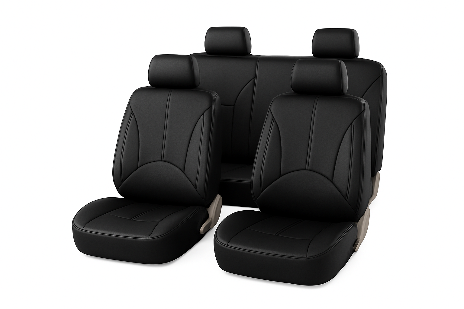 Leatherette Car Seat Cover Set Breathable Universal Full-Wrapped Compatible with Airbag