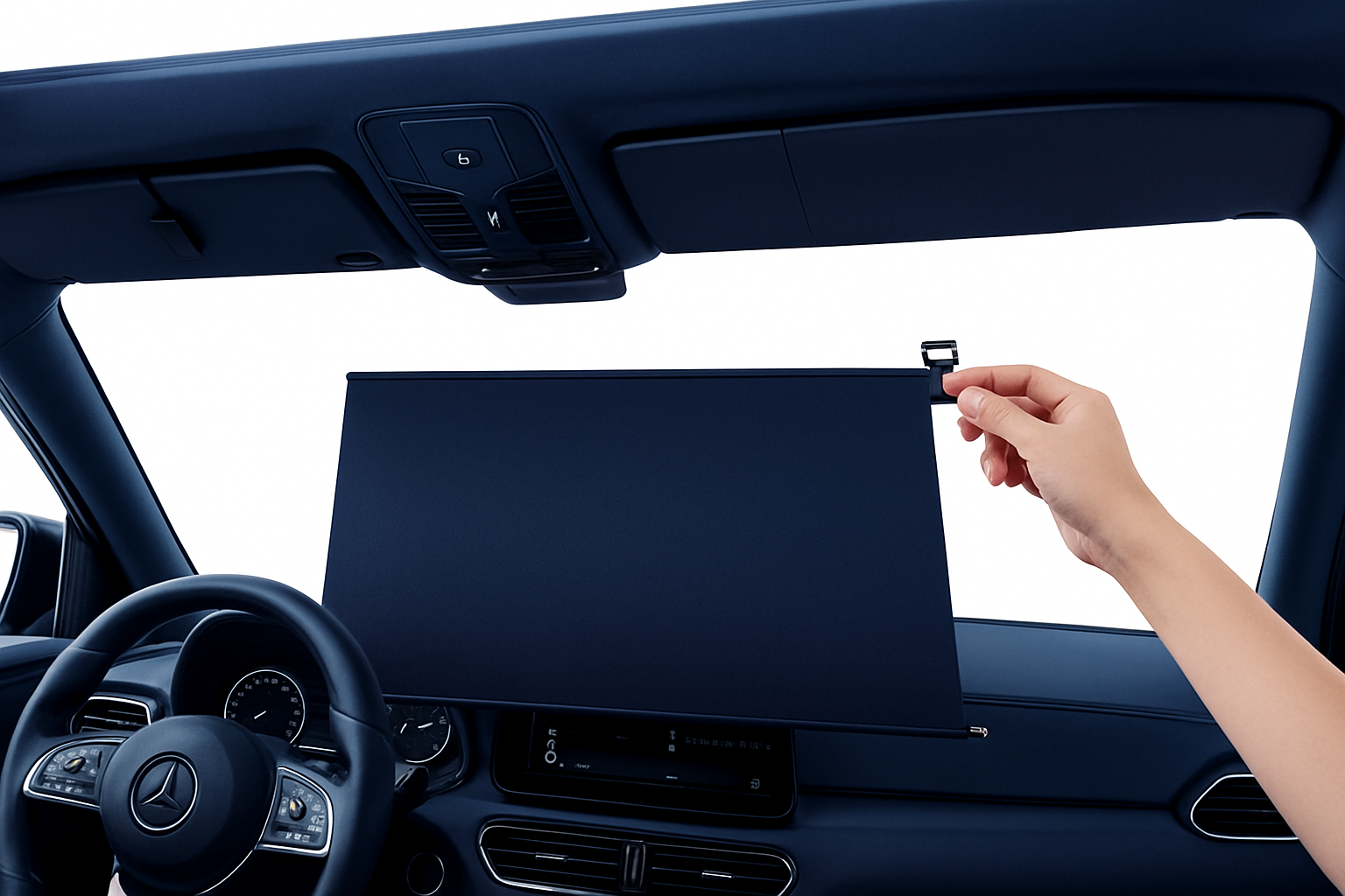 Telescopic Car Windshield Sun Shade Curtain 72cm-140cm Adjustable